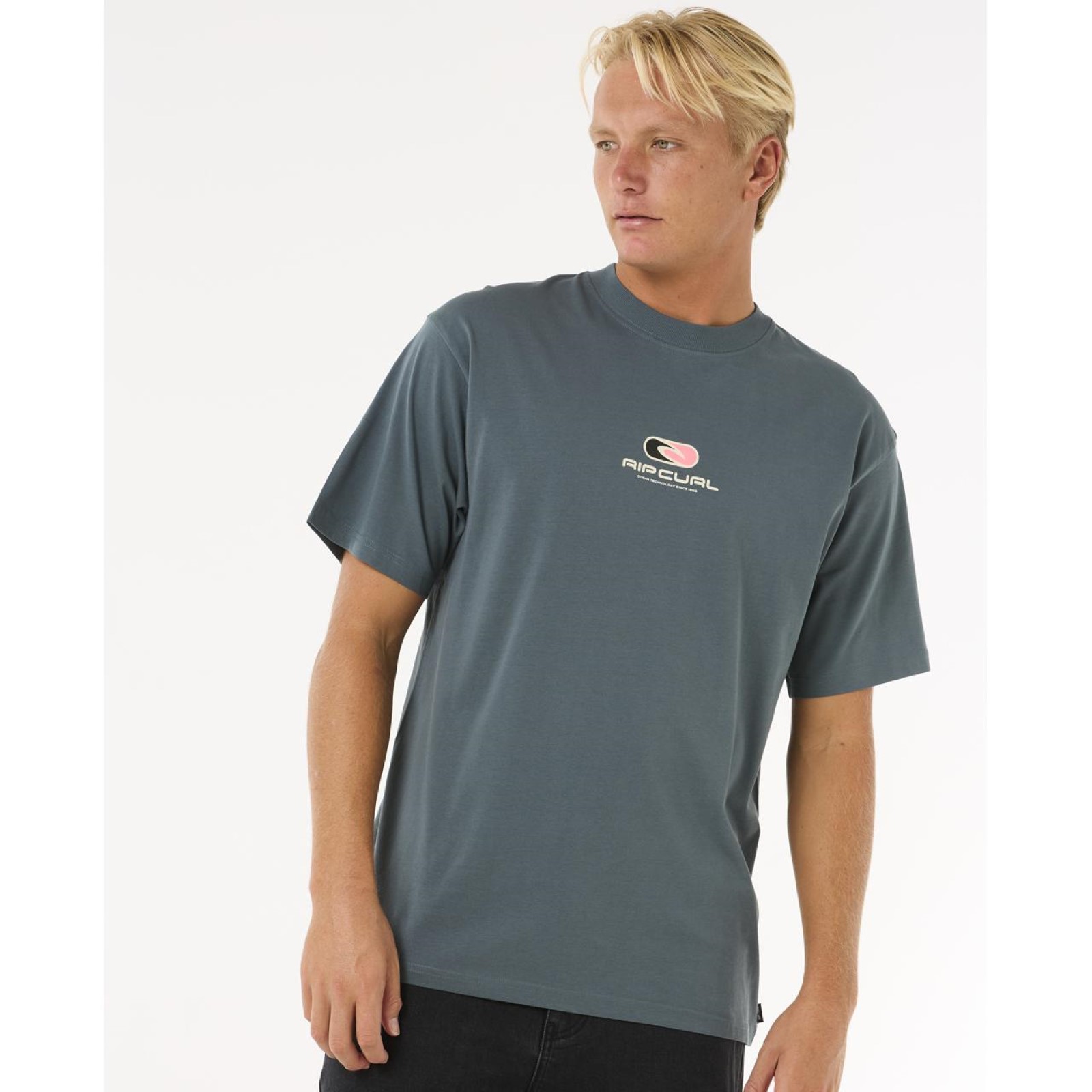 Camiseta Top Camiseta Rip Curl Para Hombres Pill Icon Manga Corta Cuello Redondo Algodón - Imagen 6 de 15