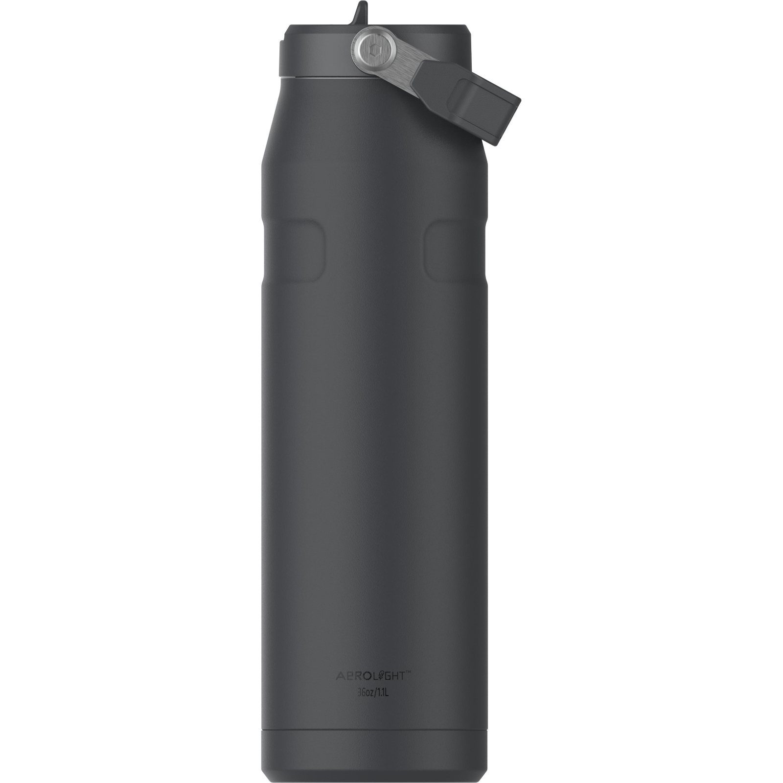 STANLEY IceFlow Flip Straw Trinkflasche – 0.65 L, Anthrazit, Doppelwandig, Auslaufsicher, Spülmaschinenfest