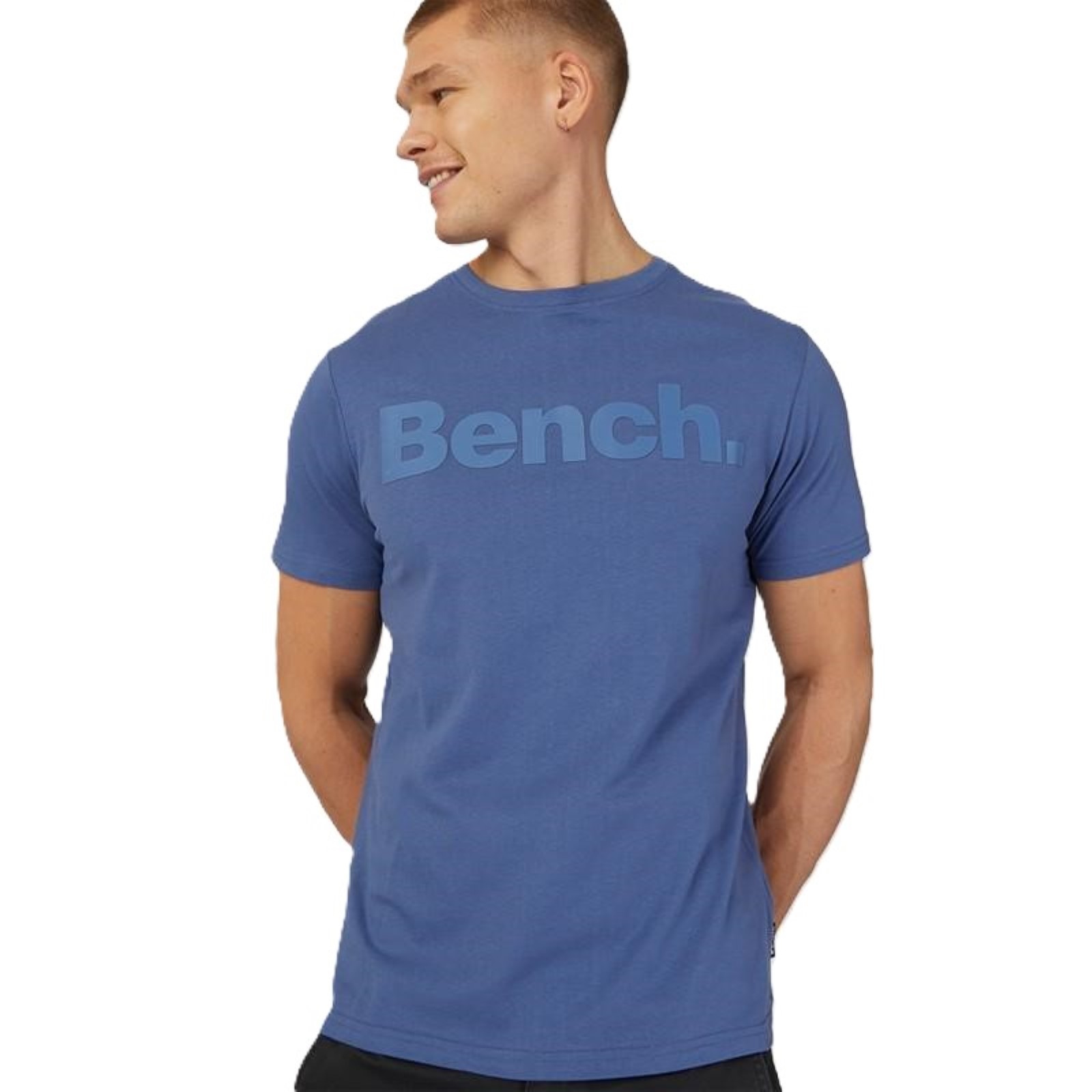 Bench Mens Worsley Casual Crew Neck Cotton Rubberised Logo T-Shirt Top Tee - Picture 28 of 47