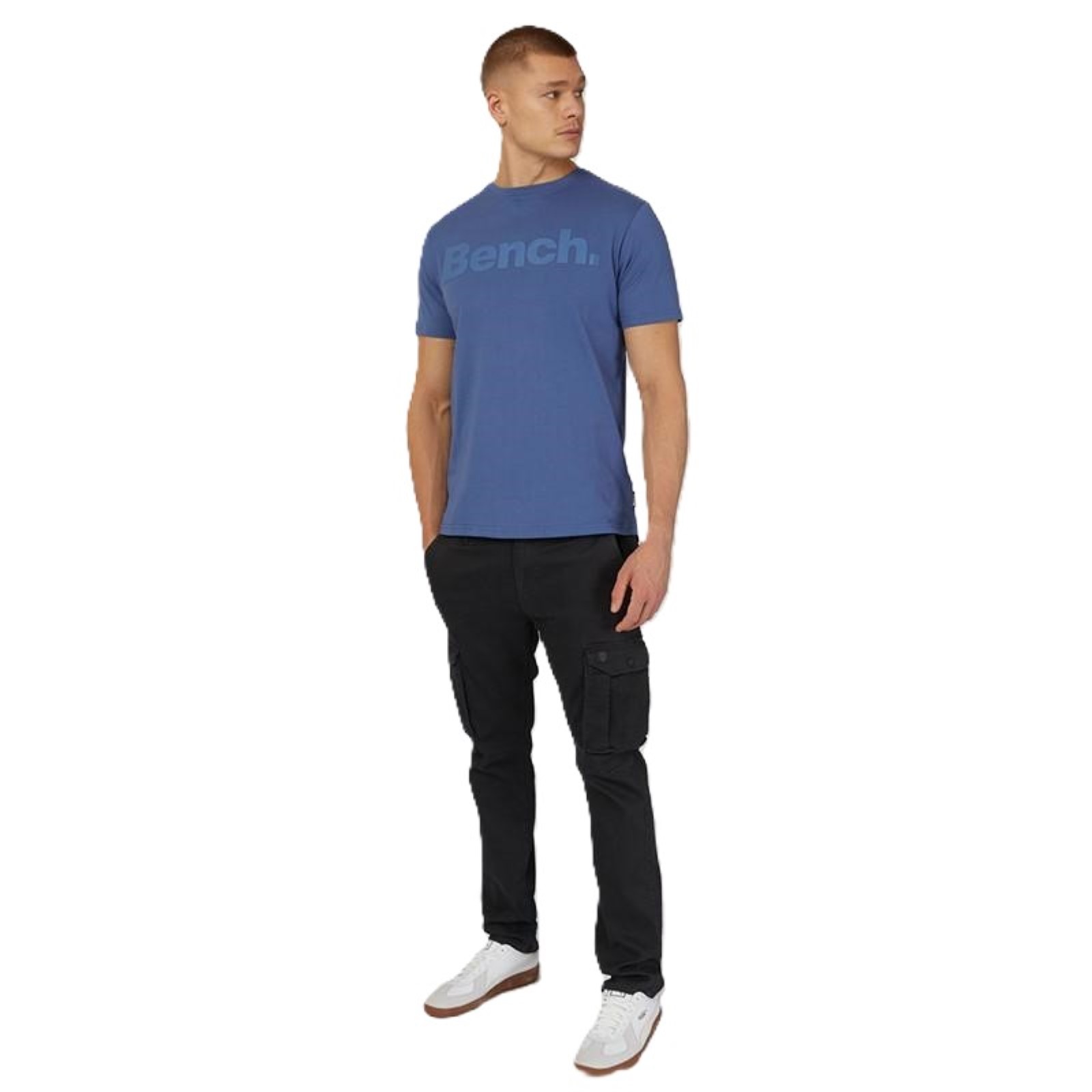 Bench Mens Worsley Casual Crew Neck Cotton Rubberised Logo T-Shirt Top Tee - Picture 29 of 47