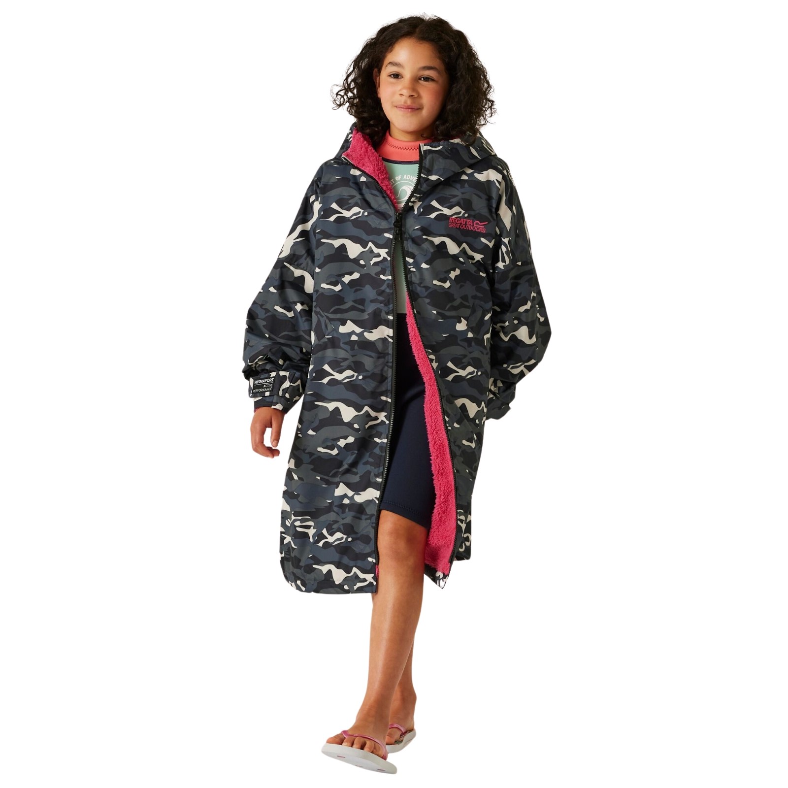 Regatta Kids Spirit Of Adventure Hooded Waterproof Warm Drying Changing Robe - Picture 35 of 150