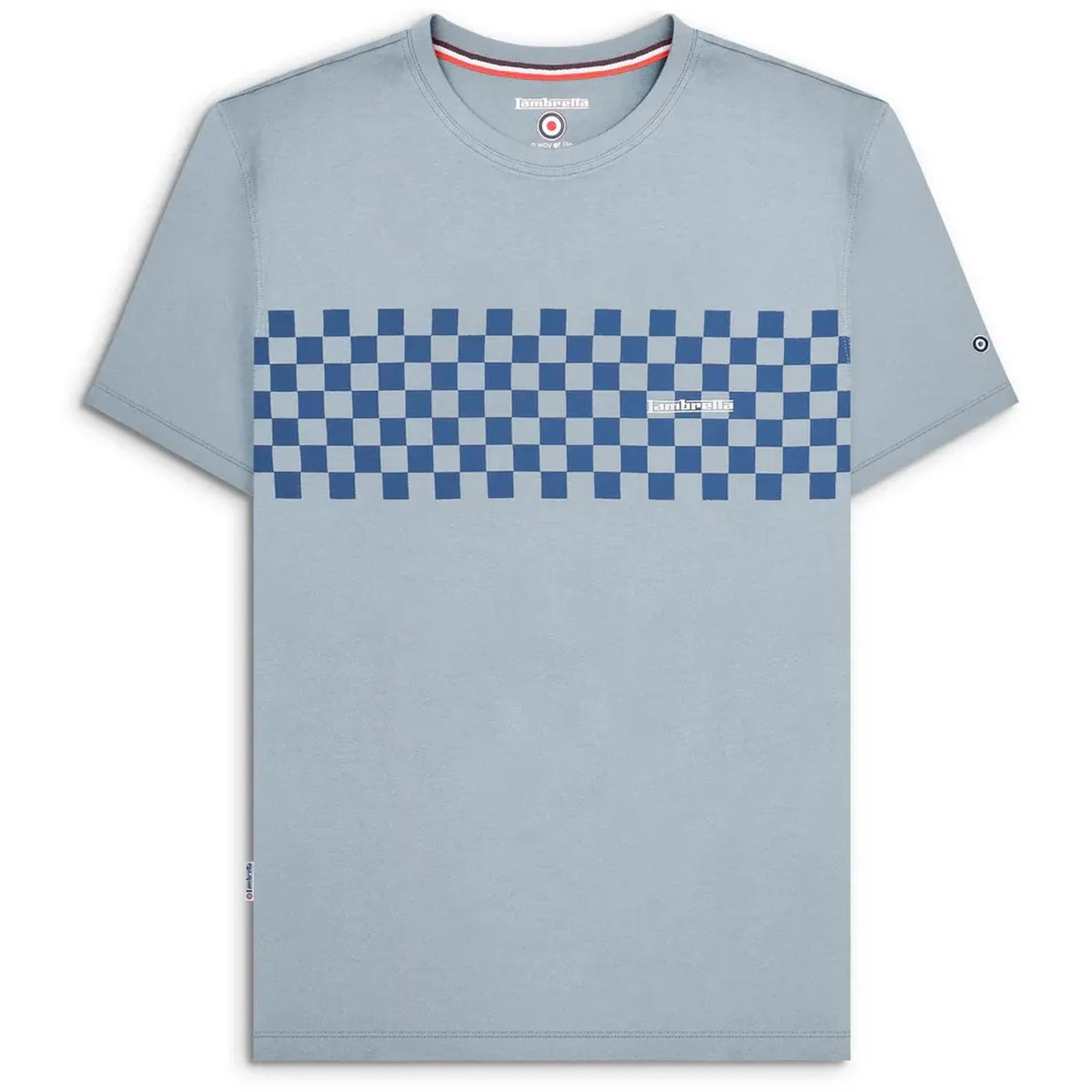 Lambretta Mens Two Tone Panel Short Sleeve Cotton T-Shirt Top Tee