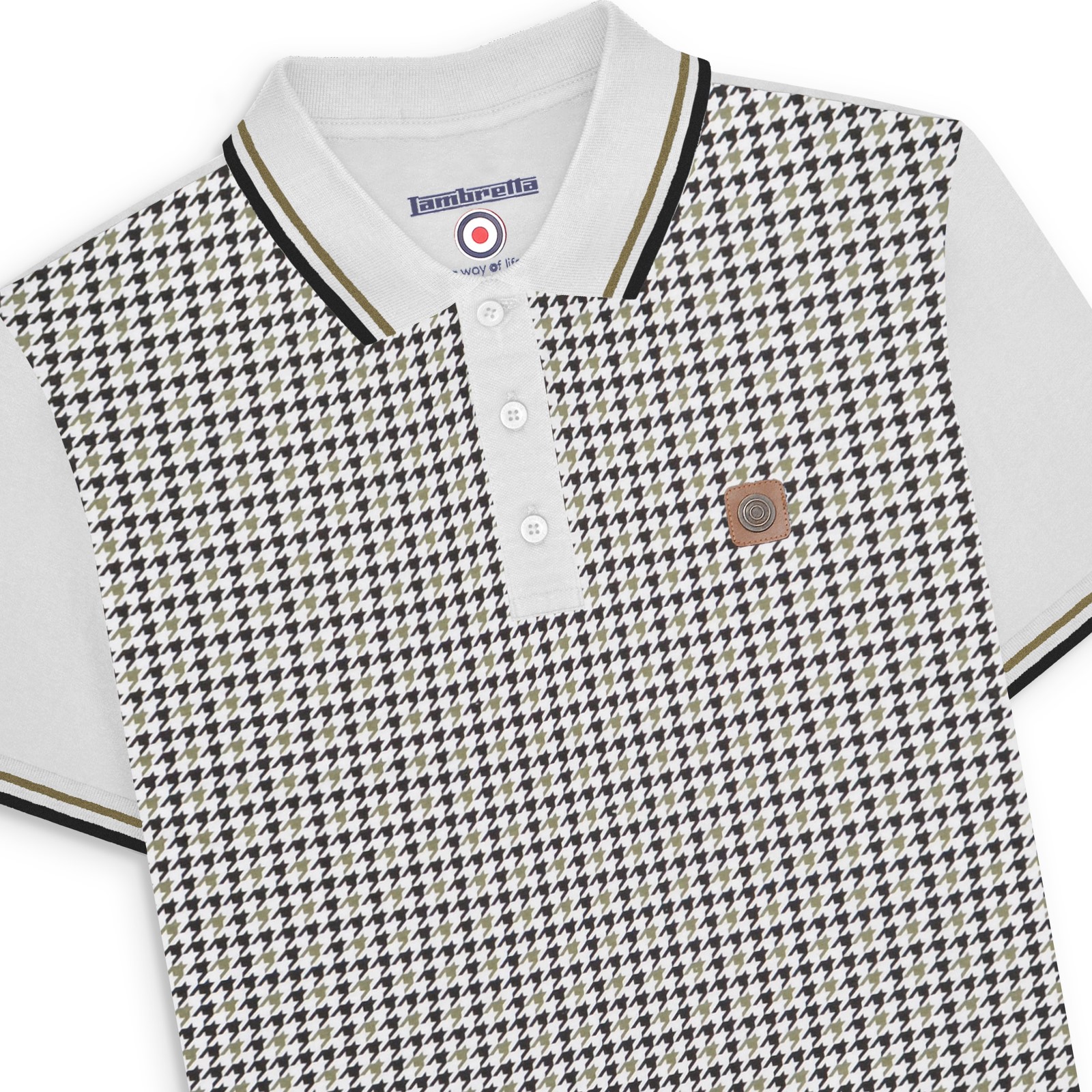 Polo de manga corta de pata de gallo Lambretta para hombre - Imagen 8 de 10
