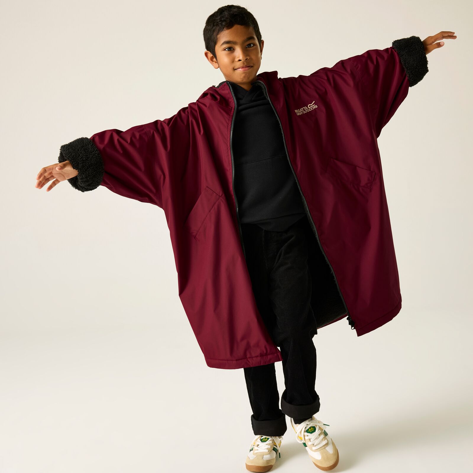 Regatta Kids Spirit Of Adventure Hooded Waterproof Warm Drying Changing Robe - Picture 52 of 121