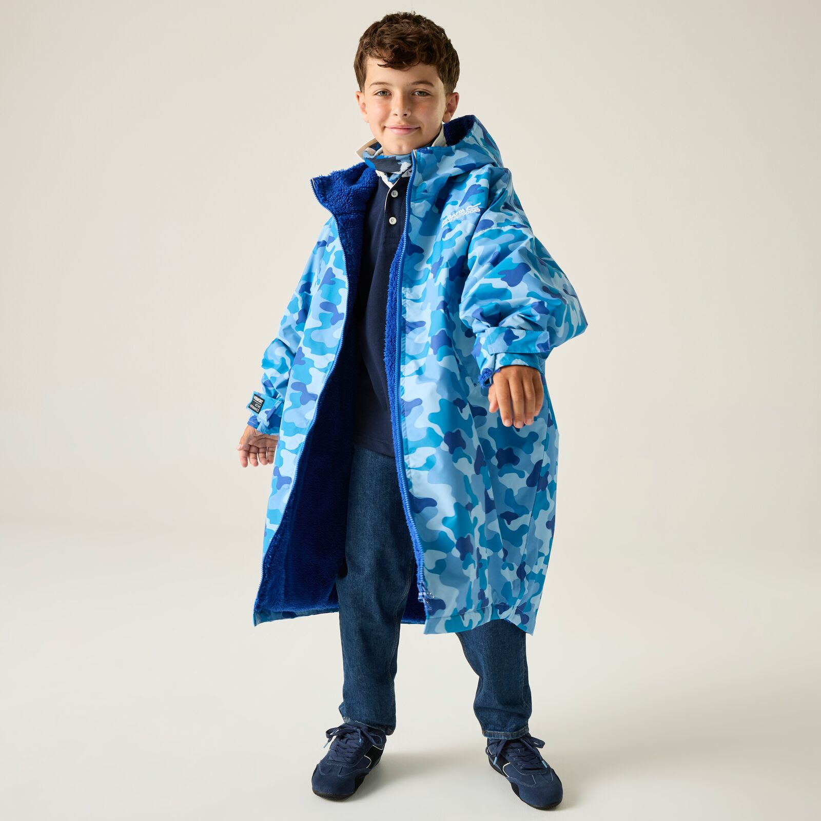 Regatta Kids Spirit Of Adventure Hooded Waterproof Warm Drying Changing Robe - Picture 57 of 121