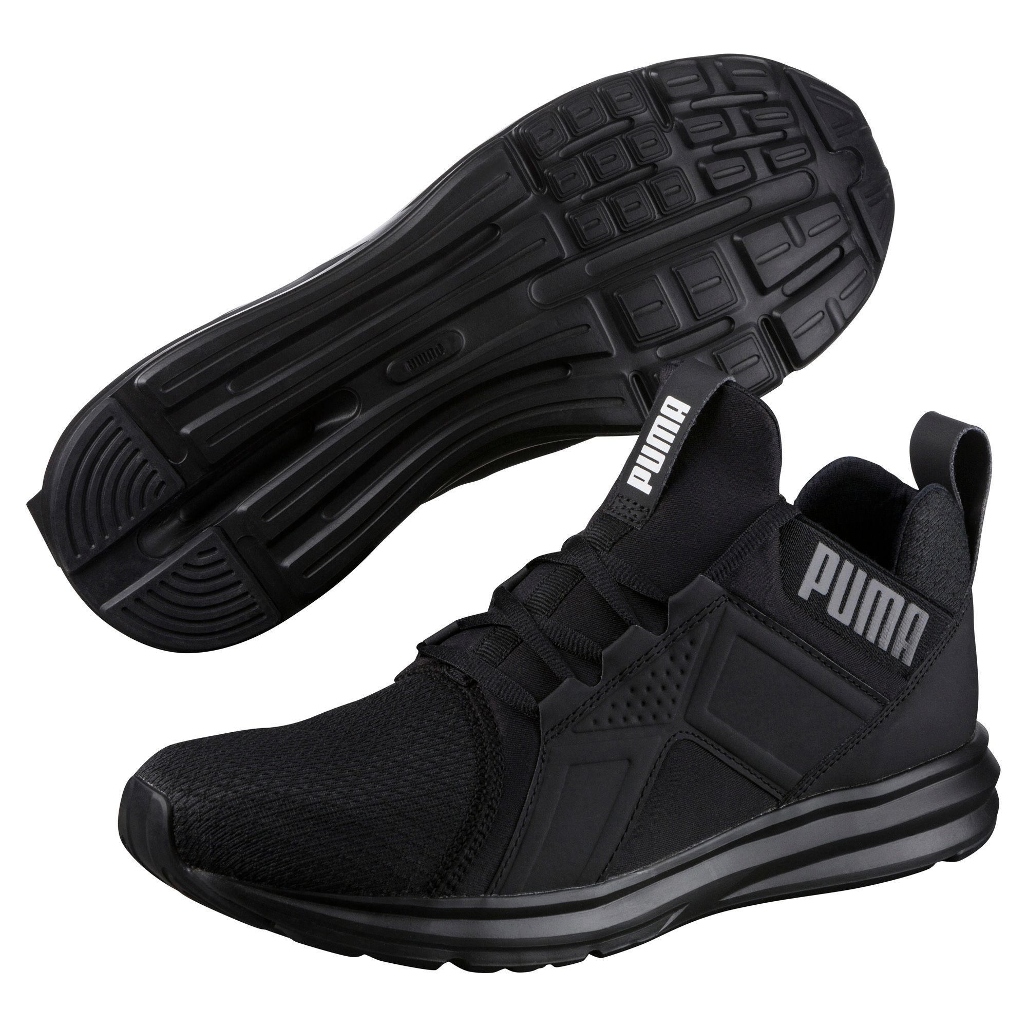 puma men's enzo black running shoes