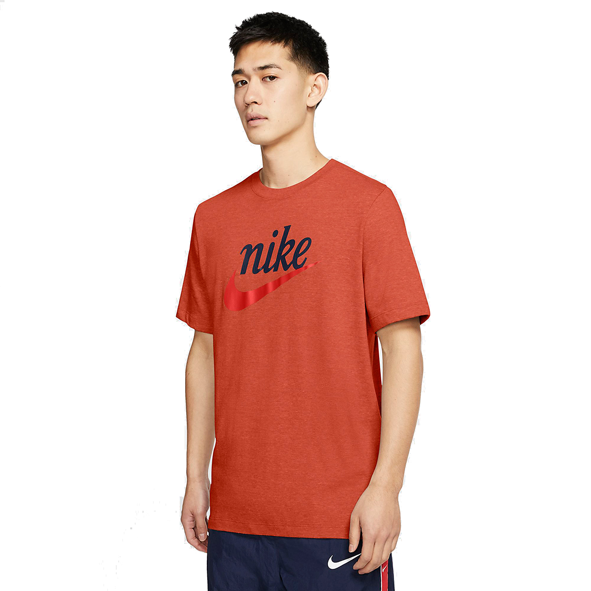 orange and red nike shirt