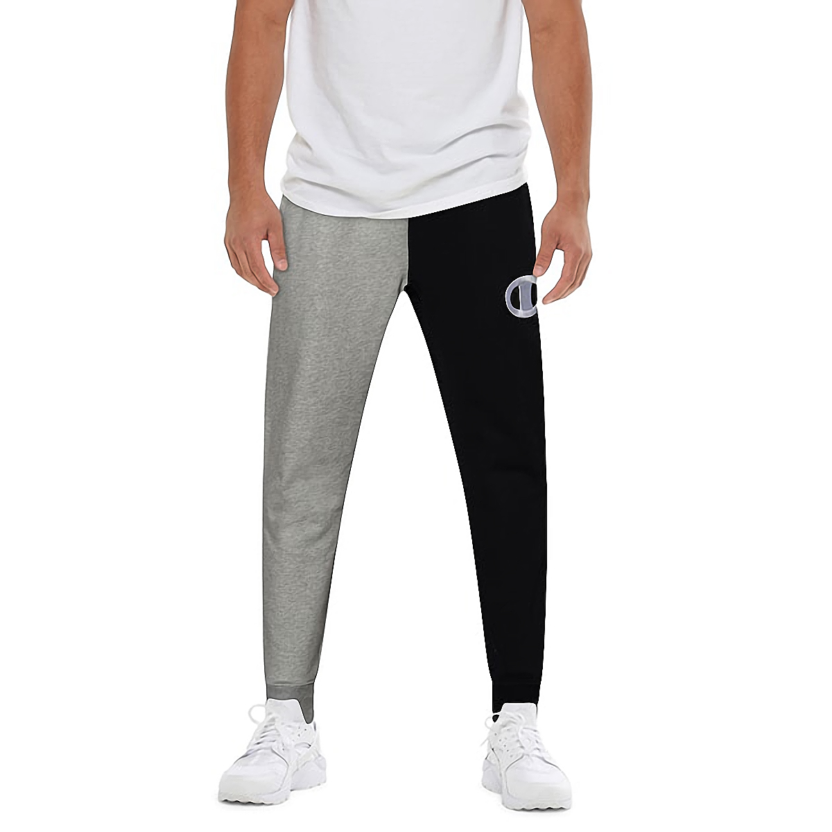 reverse weave colorblock joggers