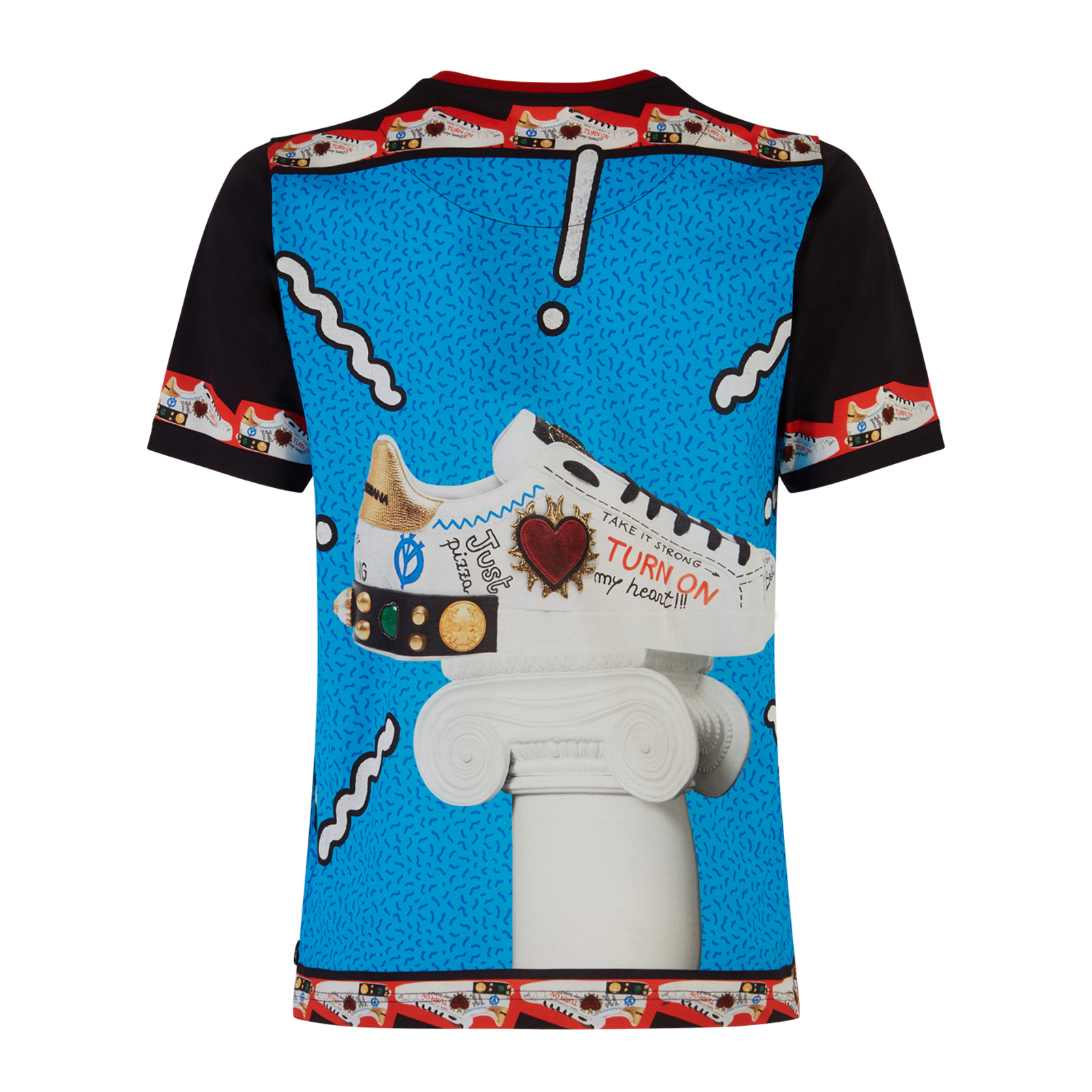 Dolce & Gabbana Camiseta De Cuello Redondo De Algodón Con Camisetas Informal Mangas 34 Cuello redondo Geométrico