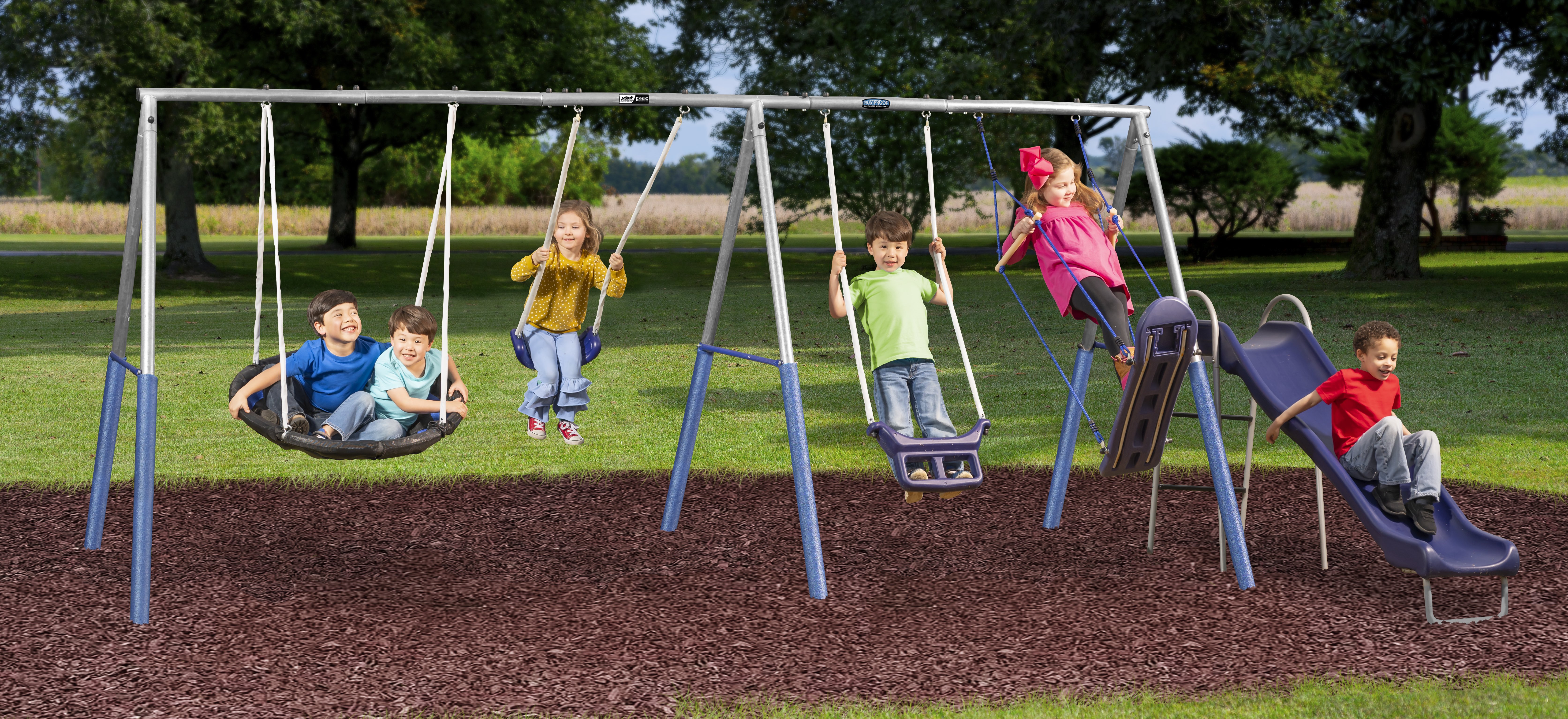 galvanized swing set