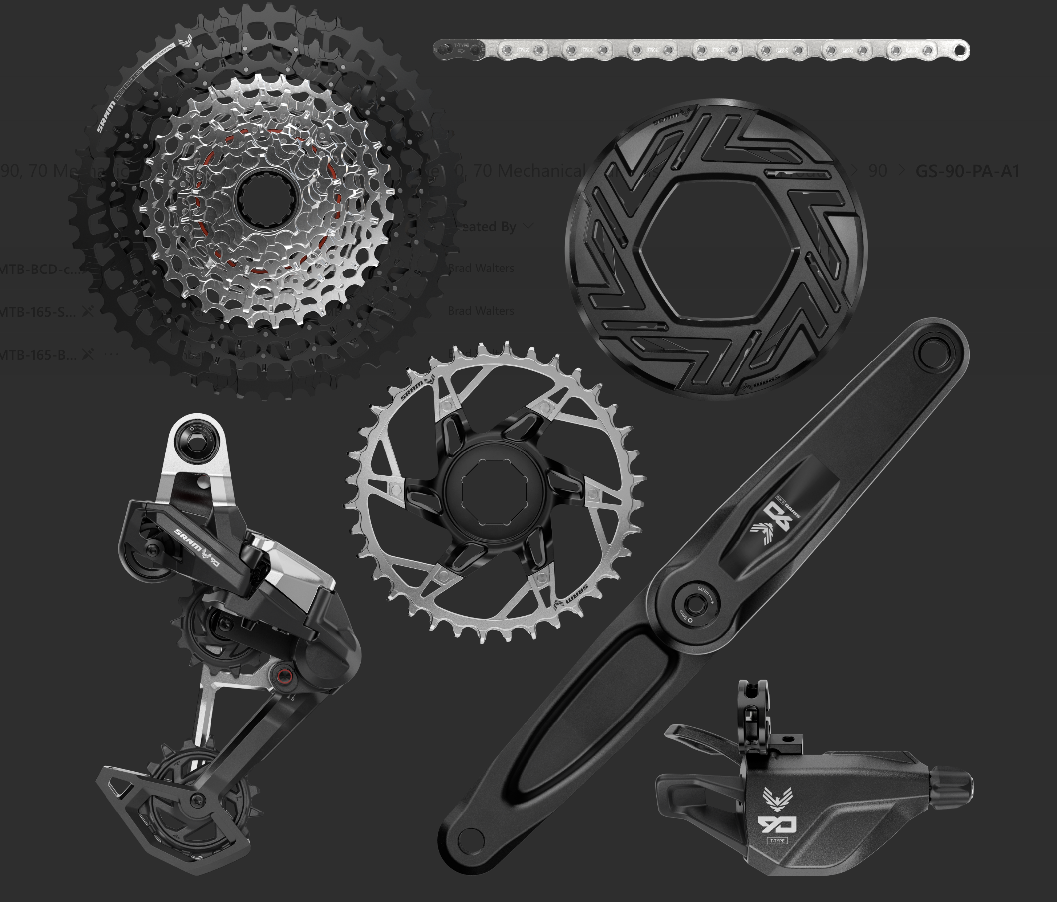 Groupe SRAM GX EAGLE E-MTB BOSCH ISIS AXS T-Type 36 Dents Clip-On 10/5