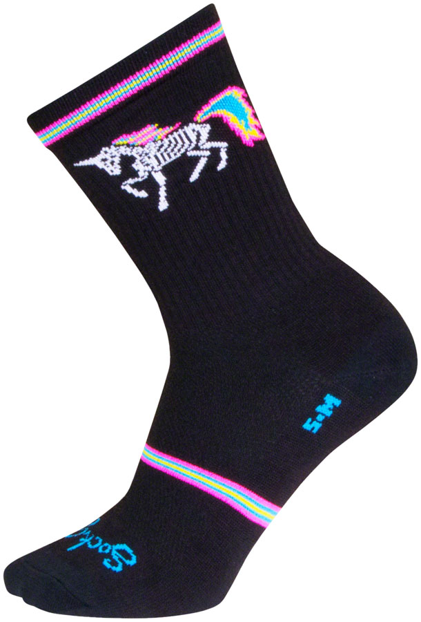 SockGuy Dark Magic Crew Socks - 6 inch, Black/Multi, Small/Medium