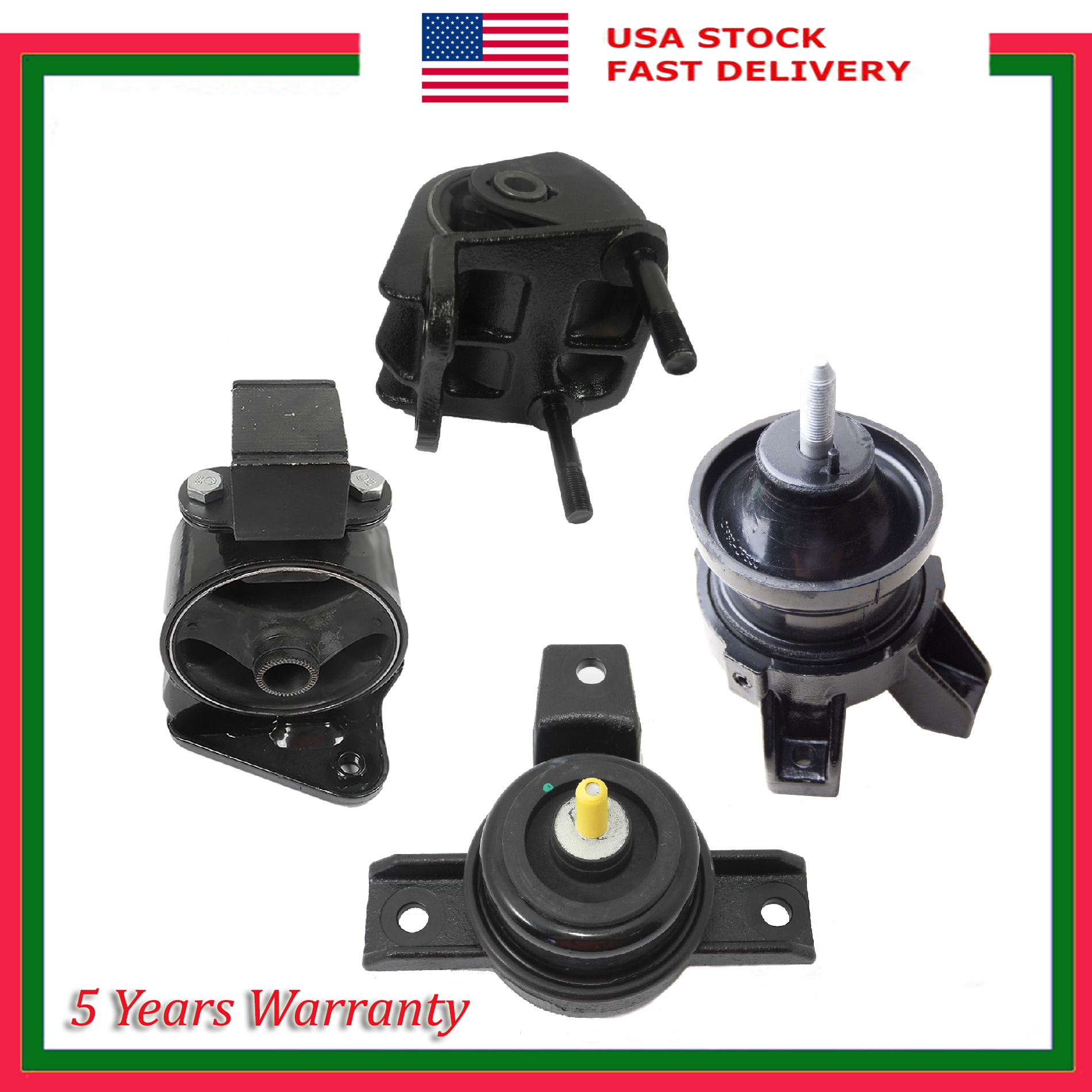 SET ENGINE MOTOR & Trans Mount For Hyundai Santa Fe Kia Sorento 2.4L 3