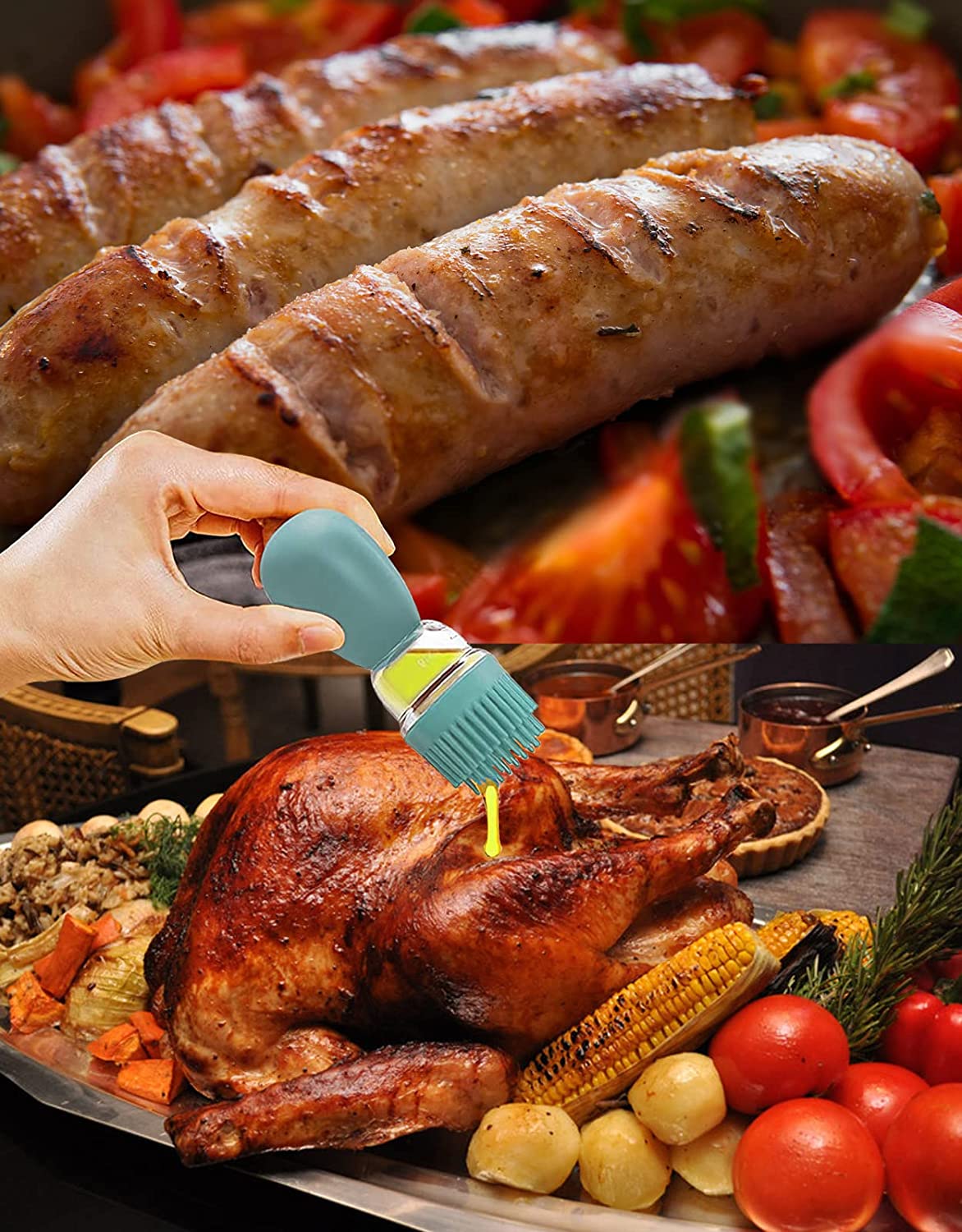 Olive Oil Bottle Storage Container Silicone Basting Brush Baste Cook 2 Pack eBay