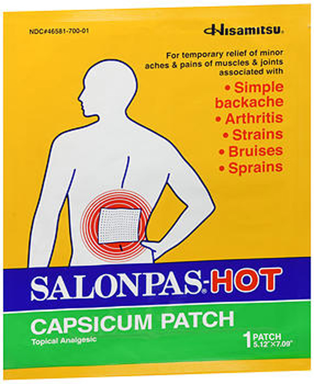 12PACK SalonpasHot Capsicum Patch for Effective Pain Relief, 12