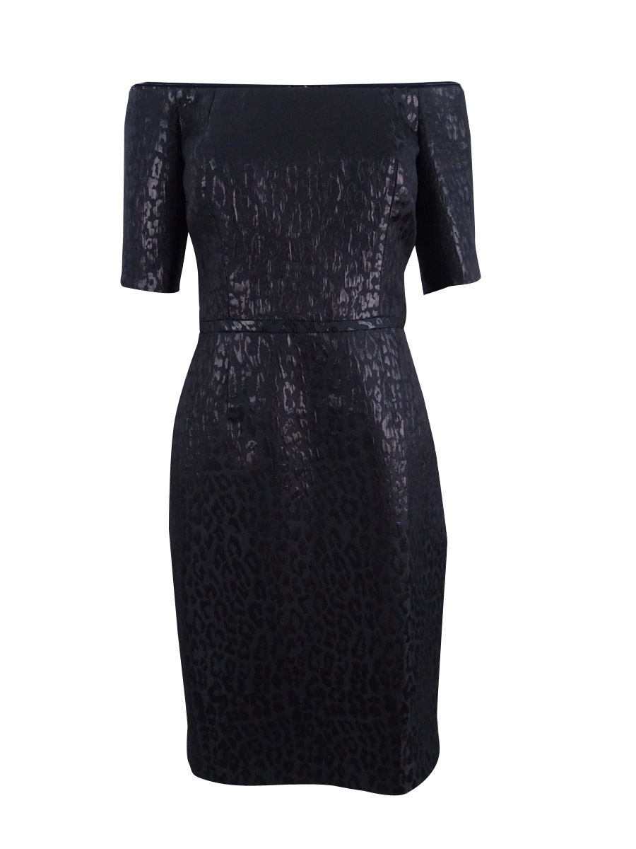 Calvin Klein Womens Party Off-The-Shoulder Cocktail Dress Black