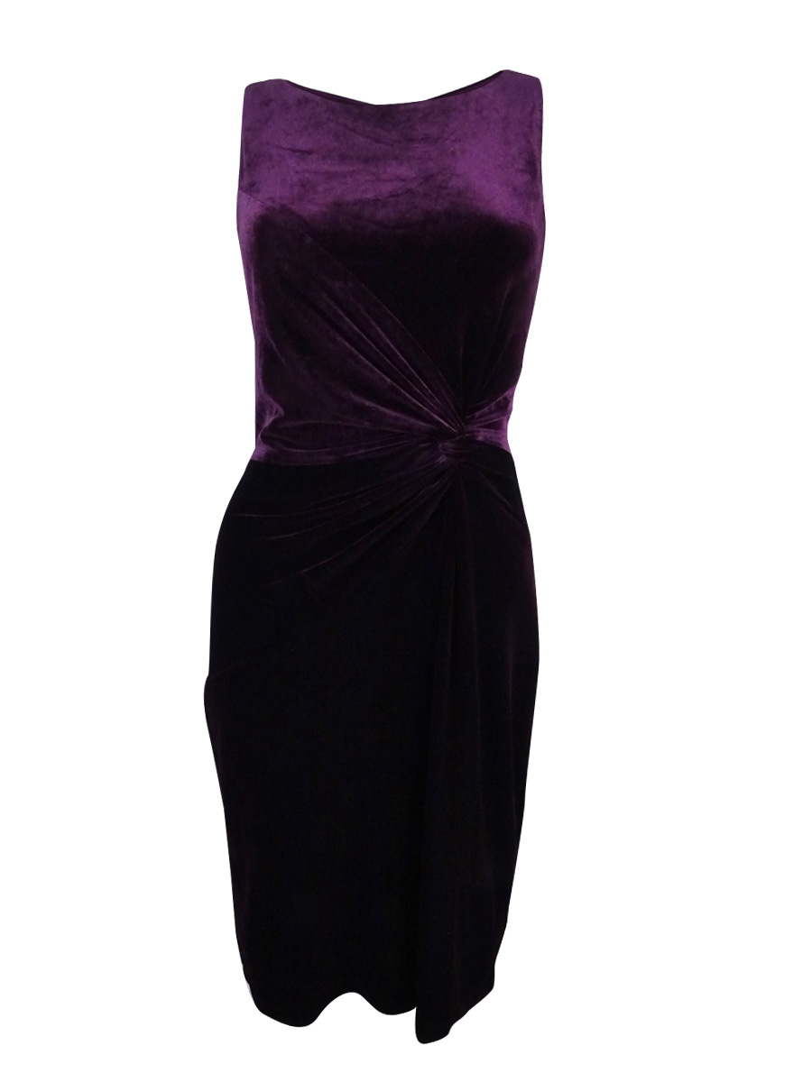 calvin klein women's velvet burnout keyhole ruched dress Calvin Klein Women's Black Velvet Burnout Sheath Dress  COUTUREPOINT