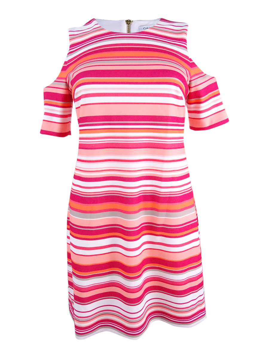calvin klein pink off the shoulder dress Calvin Klein Womens Size 14 Hot Pink Off The Shoulder Dress
