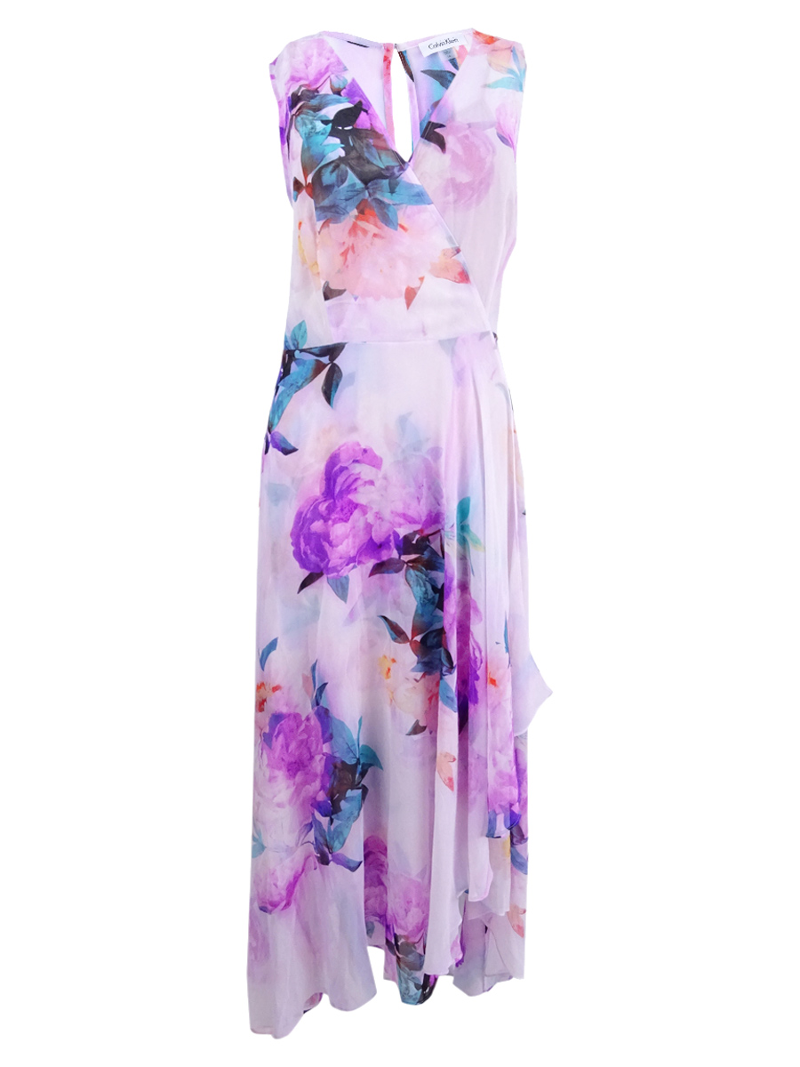 calvin klein purple floral dress