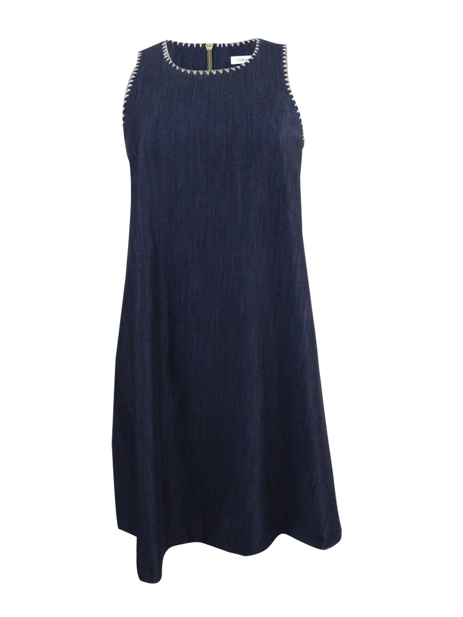 calvin klein denim shift dress Calvin Klein Jeans BOXY BELTED SHIRT DRESS - Denim dress - denim  medium/blue denim
