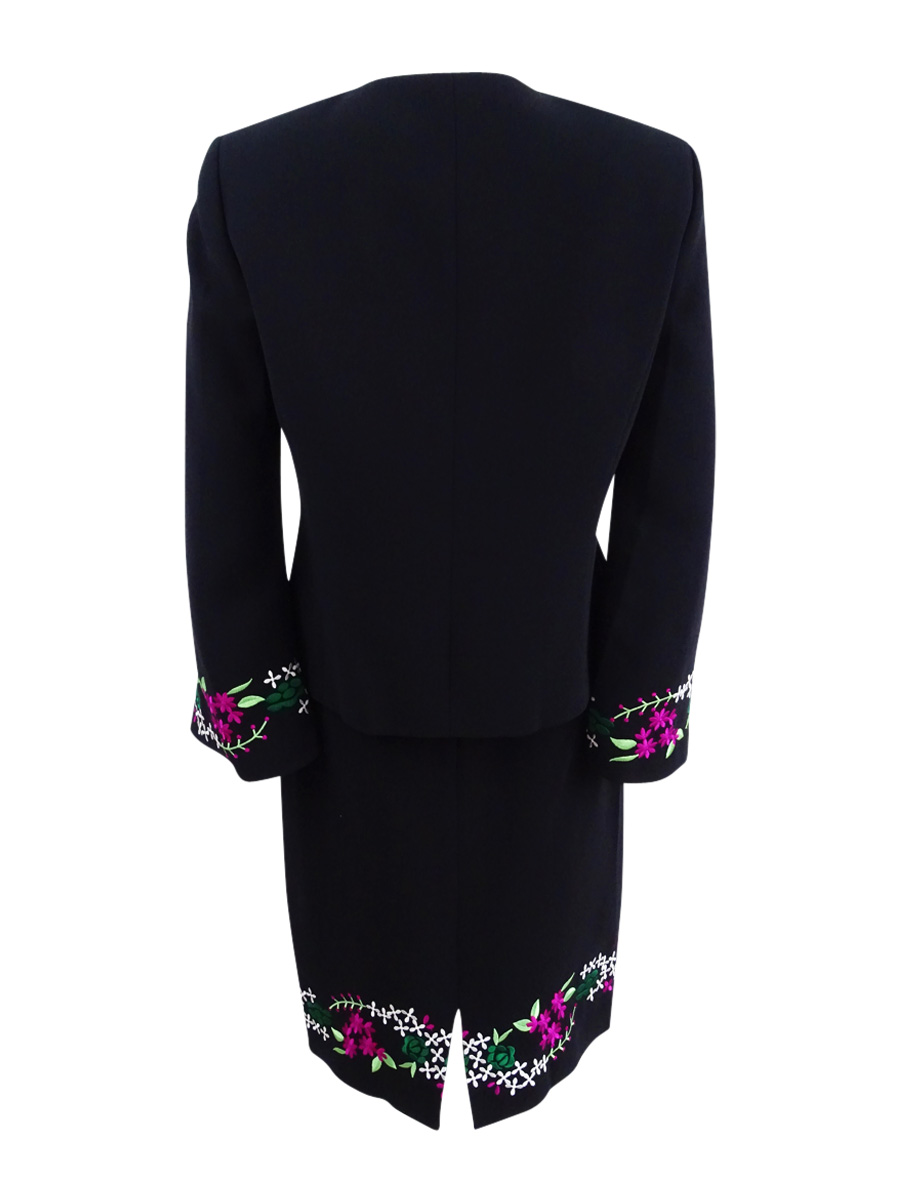 Tahari ASL Women's Petite Embroidered 