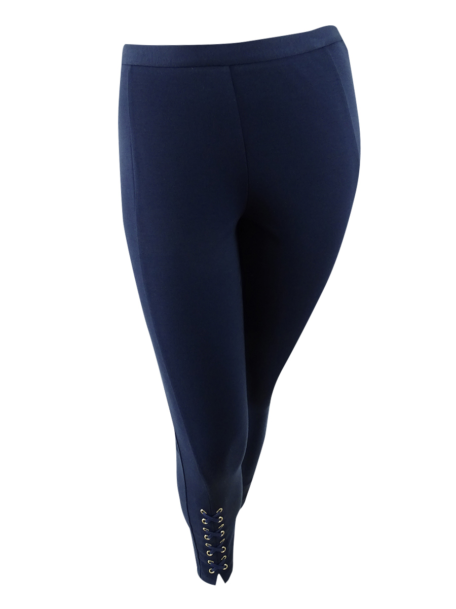 MICHAEL Michael Kors Women's Lace-Up Skinny Pants (2, True Navy