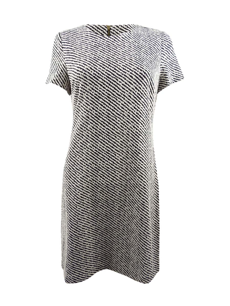 Calvin Klein Striped Mini Dress Black/White