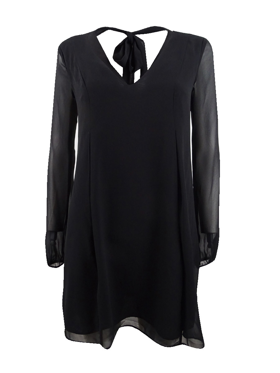 white christmas dresses Leather Chiffon Dress Black / 12