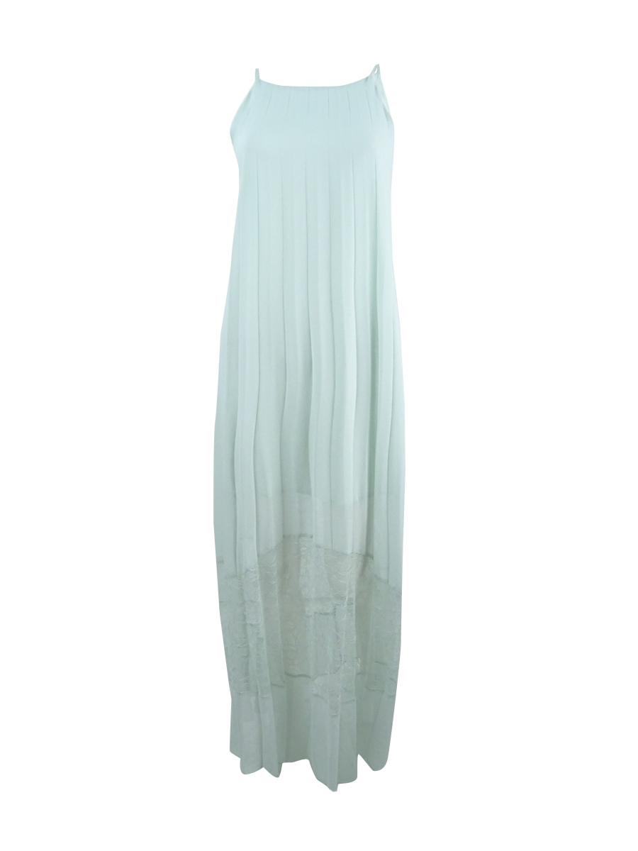 BCBGeneration Pleated Lace Maxi Dress - Blue S