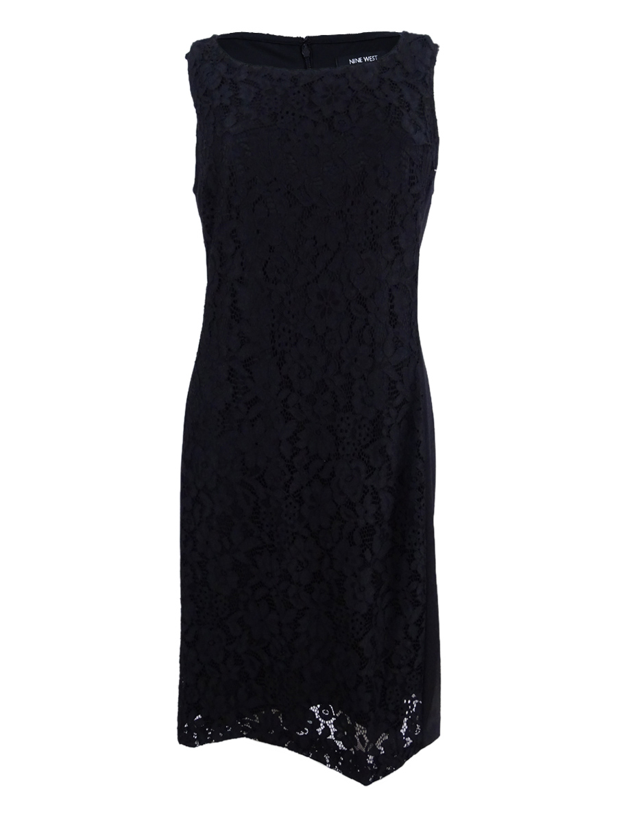 nine west lace sheath dress Nine West Women's A-line Lace Dress with Straps, Fire Glow, 8 at Amazon  Women's Clothing store