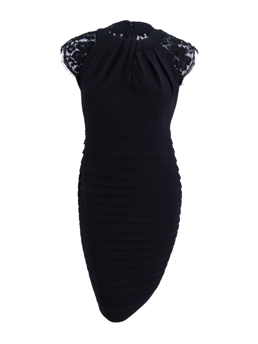 lace blue bridesmaid dresses BABARONI Halter Neck Sheath Lace Gown Mist, Mist / US0 main image 0