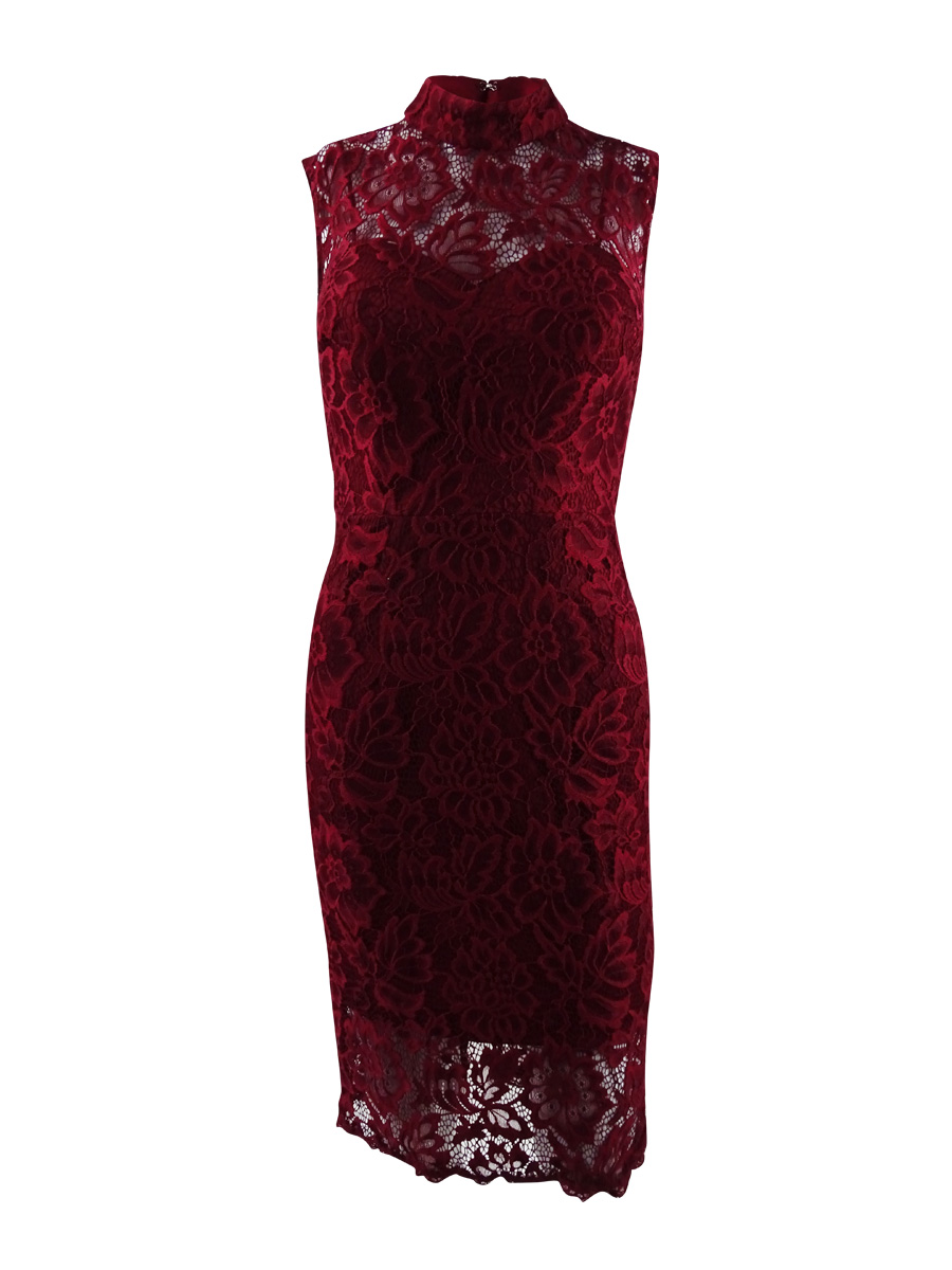 betsy and adam ruched lace sheath dress B&A by Betsy & Adam Ruched Lace Sheath Dress