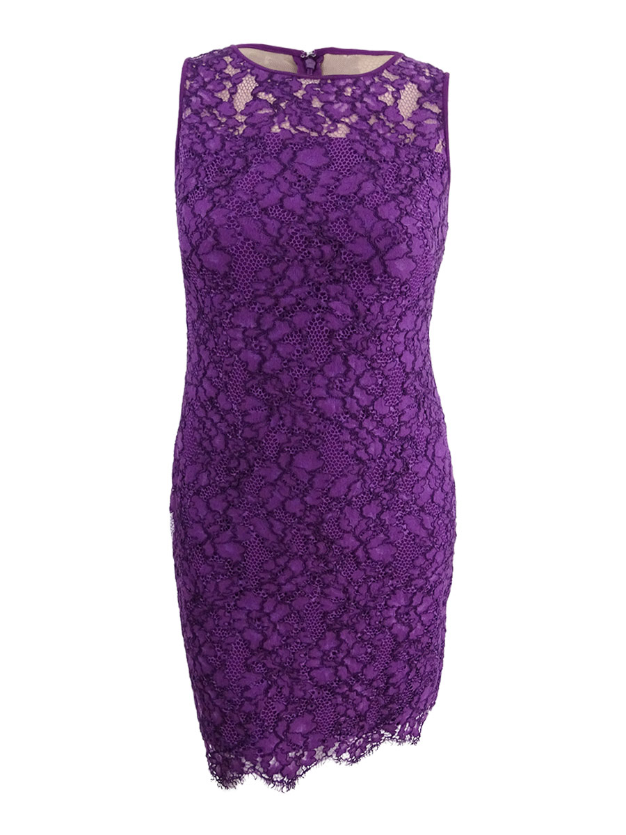 lauren ralph lauren scalloped lace dress Lauren by Ralph Lauren Women's Scalloped Lace Dress (14, Vibrant Garnet)