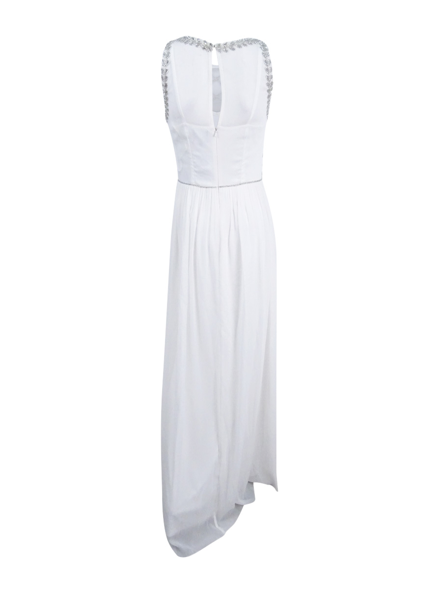 Adrianna Papell Women&rsquo;s Illusion Beaded Top A-Line Gown