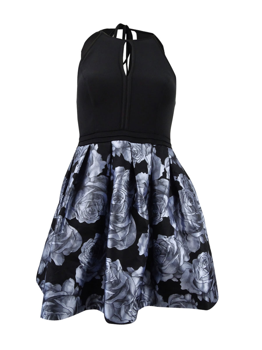xscape floral fit and flare dress Xscape Evenings Floral Gown 6372X