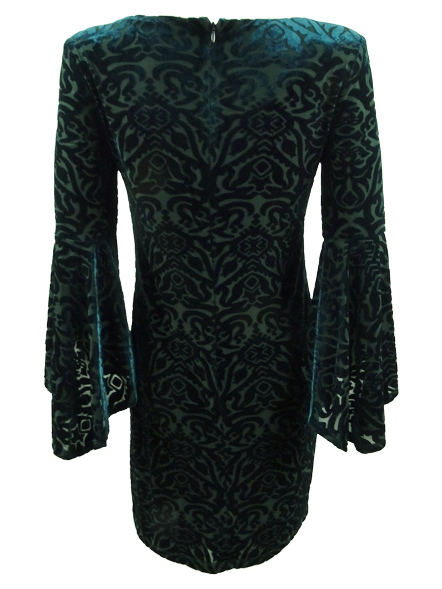 flocked velvet dress