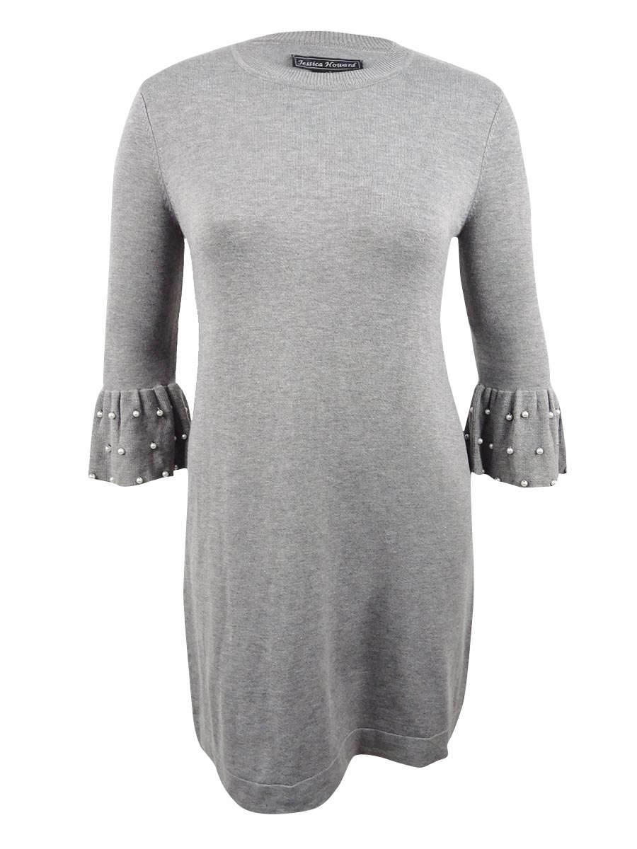 jessica howard long sleeve sweater dress Jessica Howard Women's Embellished Sweater Dress