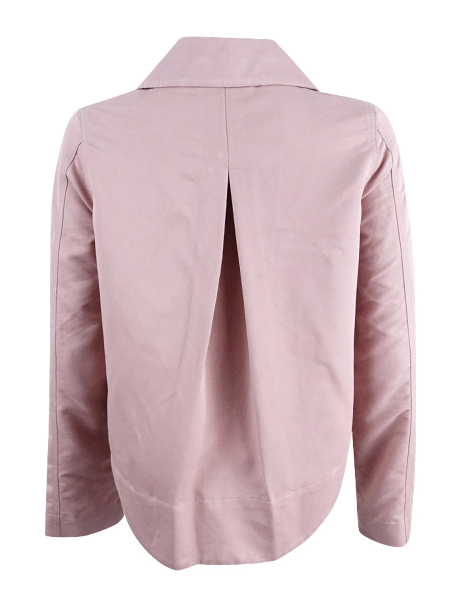 7 Sisters Juniors' Cropped Military Jacket (XS, Dusty Blush)