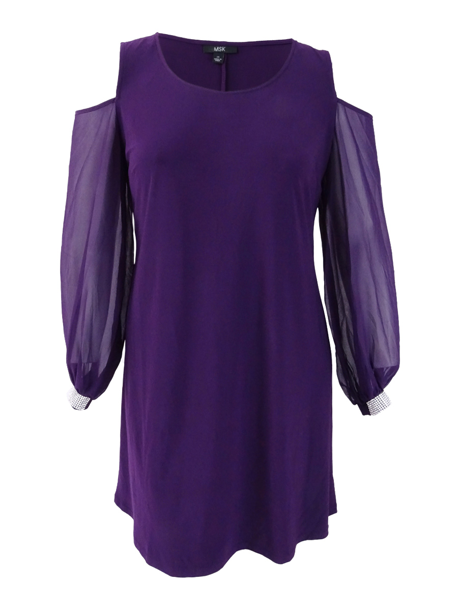 msk cocktail & party dresses MSK Womens Petites Floral Bell Sleeves Cocktail Dress