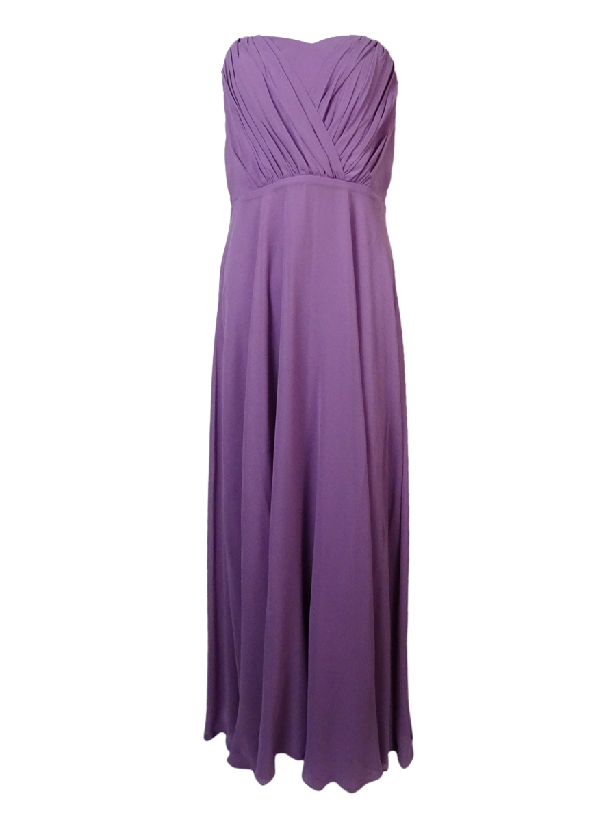Pre-owned Vera Wang Women's Pleated Empire Chiffon Dress In Lavender
