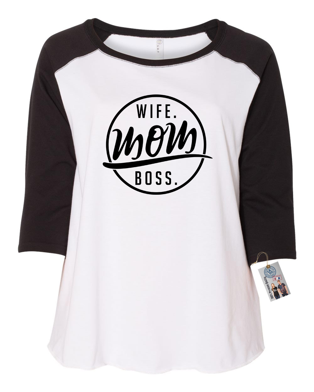 wife mom boss funny shirt plus size womens raglan sleeve t shirt plus size funny tees