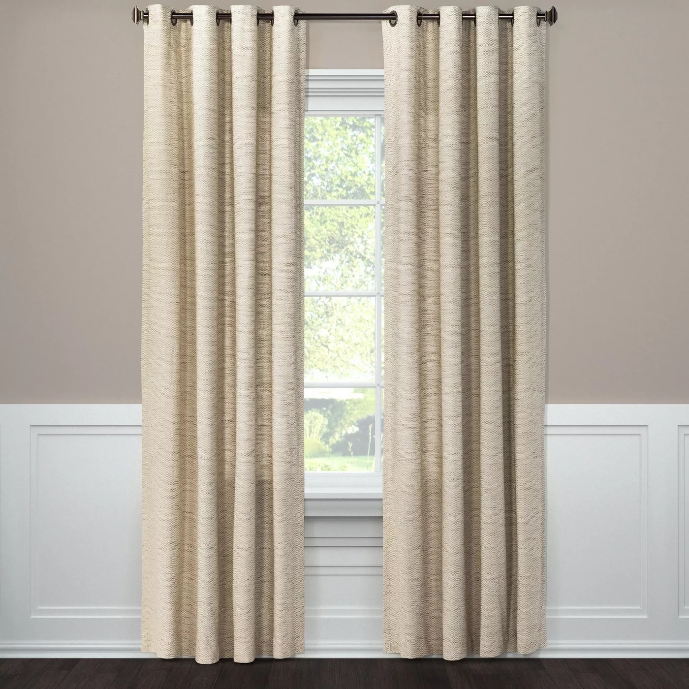 Threshold Tan Diamond Weave Light Filtering 54 X 84 Grommet