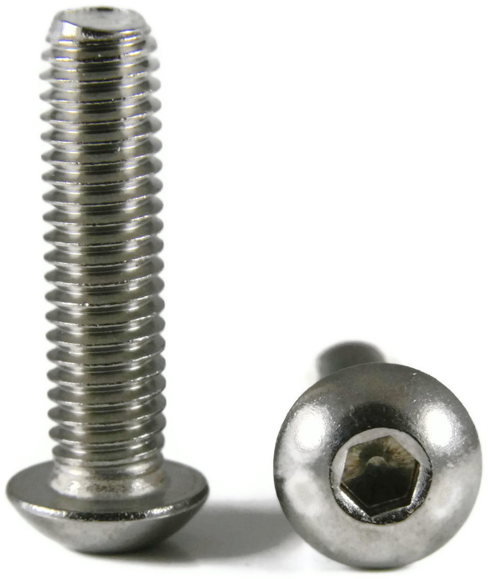 Qty 100 Black Oxide Stainless Steel Button Head Screw 10-32 x 1