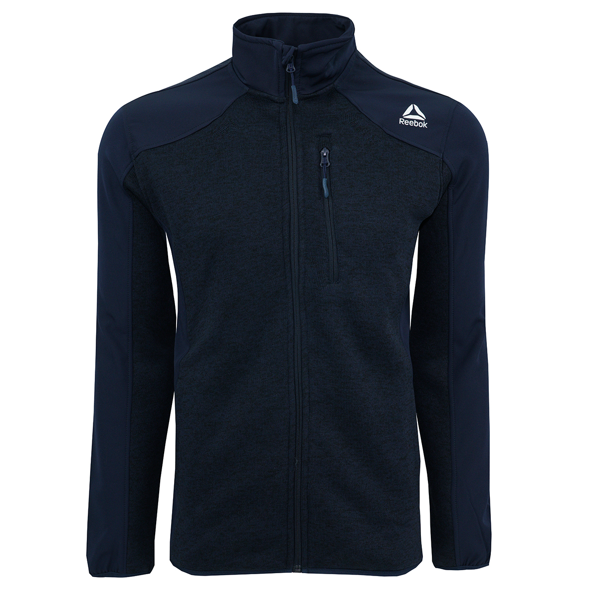 Reebok Men's Sweater Fleece Jacket Navy Heather/Navy L eBay