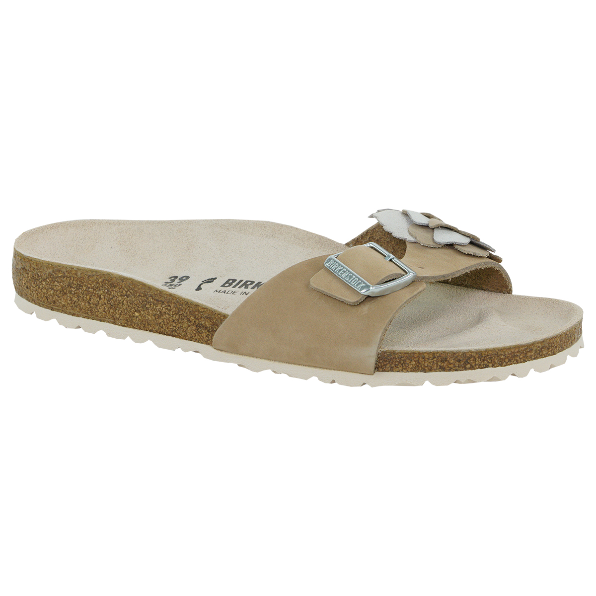 Birkenstock Madrid Birko-Flor Sandals Natural Leather Nude Flower 37 N | eBay