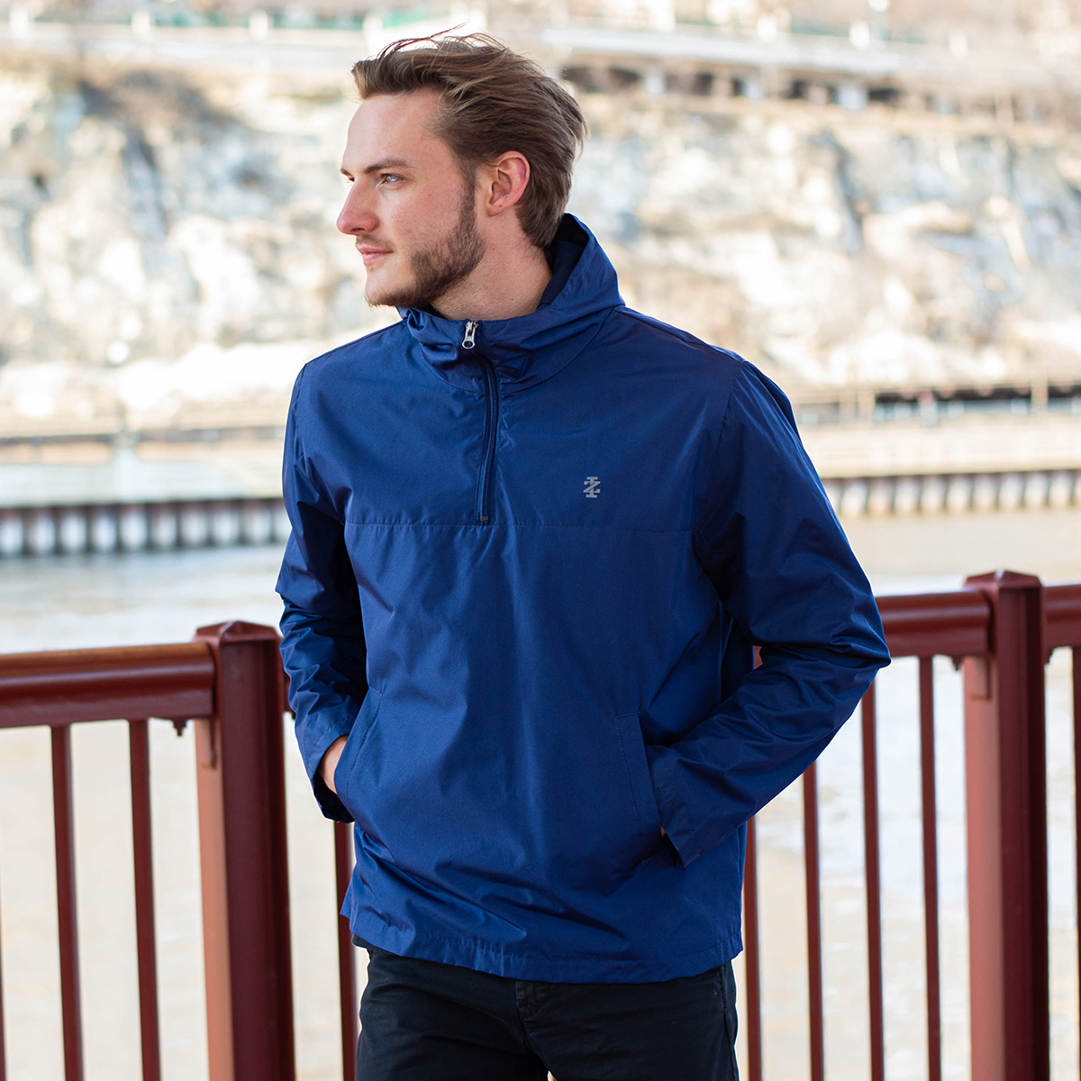 IZOD Men's 1/4 Zip Pullover Jacket Navy XL 767890751558 eBay