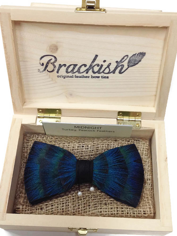 brackish feather bow tie