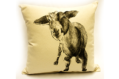 Eric Christopher Screen Printed Pillow Baby Goat 2 Medium