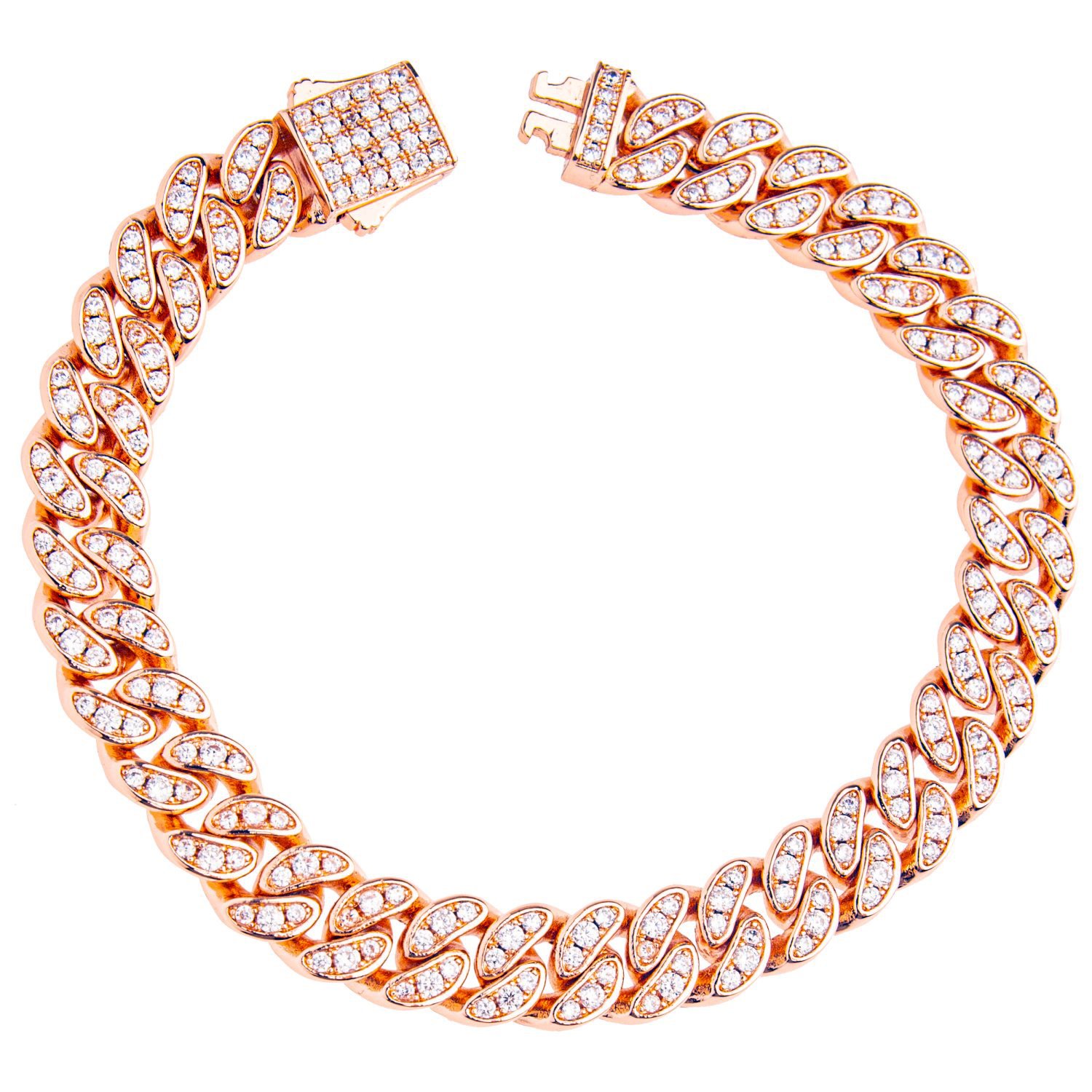 Нарукавная повязка Zirkonia Cuban Link Panzerkette ICED OUT Bling - 8 мм
