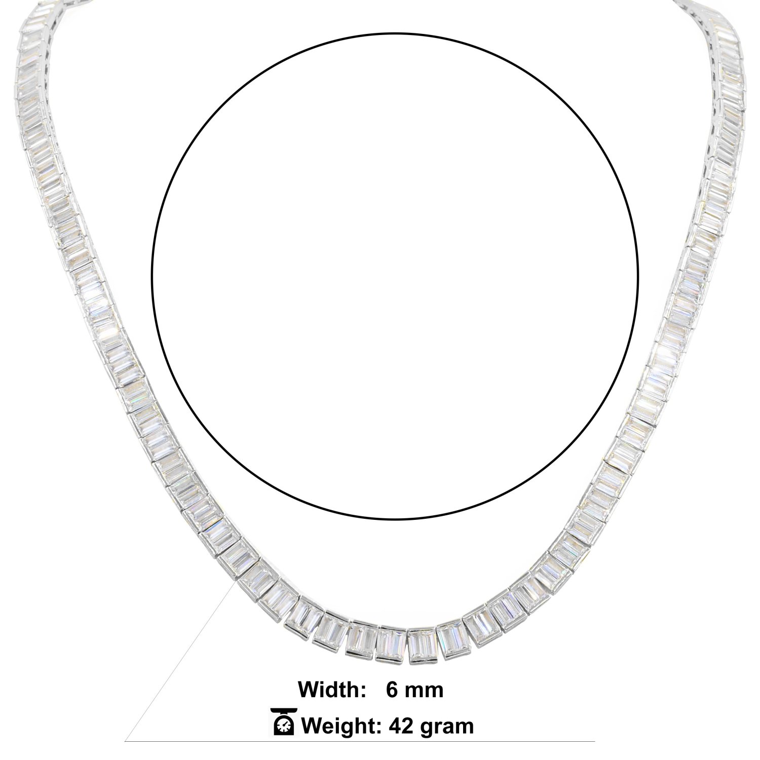 Iced Out Bling Zirkonia Tennis Kette - GLAMOROUS SQUARE 6mm - Bild 9 von 9